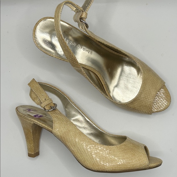 Etienne Aigner Women’s Marbella Peep Toe Pumps Slingback Heels size 7 - Picture 1 of 10